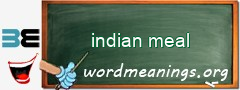 WordMeaning blackboard for indian meal
